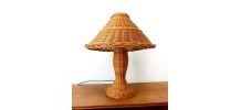 Lampe en rotin vintage vers 1970 