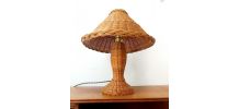 Lampe en rotin vintage vers 1970 