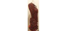 Robe d'été neuve noir motif fleuri rouge 