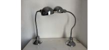 Paire lampes vintage 1940 de bureau jumo 210 chromée design 