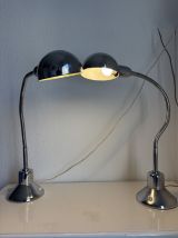 Paire lampes vintage 1940 de bureau jumo 210 chromée design 