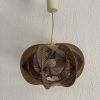 Suspension vintage 1960 scandinave lustre fil et bois - 30 x