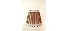 Suspension scandinave rotin et toile de jute 1970 