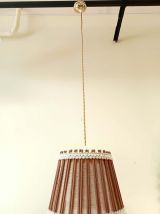 Suspension scandinave rotin et toile de jute 1970 