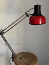 Lampe vintage 1970 architecte Lival P12 Finlande rouge acier