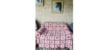 Plaid/Couverture Vintage Fait Main en bon etat