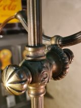 lampe art nouveau ancienne 1890 a 1910 avec verre  dentelle 