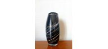 Vase en verre noir et or style Murano 