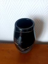 Vase en verre noir et or style Murano 