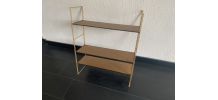 Etagère vintage 1960 String murale bois doré - 60 x 50 cm