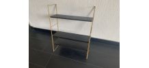 Etagère vintage 1960 String murale noir doré - 60 x 48 cm