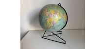 Globe vintage 1960 terrestre mappemonde Girard Barrère  - 33