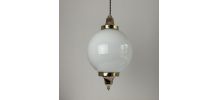 Ancienne SUSPENSION EN OPALINE 23 CM XL vintage