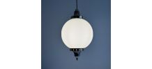 Ancienne SUSPENSION EN OPALINE 23 CM XL vintage