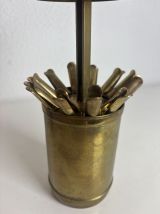 Porte-cigarettes vintage 1930 doré siphon soda briquet doré 