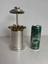 Porte-cigarettes vintage 1960 distributeur argenté et doré b