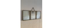 Miroir vintage 1900 triptyque barbier Art Nouveau doré - 21 