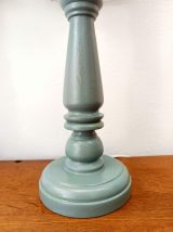 Paire de lampes en bois et abat-jours modernistes sur mesure