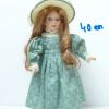 Poupée de porcelaine N°1 robe bleue fleurie