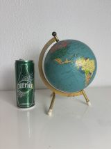 Globe terrestre vintage 1967 mappemonde dorée tripode Taride