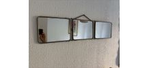 Miroir vintage 1900 triptyque barbier Art Nouveau - 19 x 78 