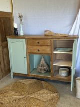 Buffet vintage bois et vert sauge