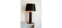 Lampe écaille Hollywood Regency noir et or 