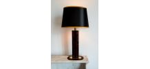 Lampe écaille Hollywood Regency noir et or 