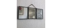 Miroir vintage 1940 triptyque barbier coiffeur bateau mer - 