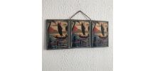 Miroir vintage 1940 triptyque barbier coiffeur bateau mer - 