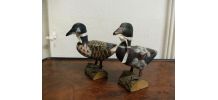 couple canards bois sculpté - peints - bon etat 