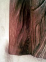 bois sculpté relief signé billard - 