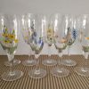 Lot de 8 flûtes à champagne vintage peintes à la main – déco