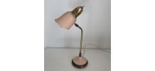 Lampe vintage 1950 style cocotte rose dorée bureau - 43 cm