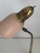 Lampe vintage 1950 style cocotte rose dorée bureau - 43 cm
