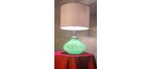 lampe 1950 a 70 abat jour en lin, eclairage dans le pied en 