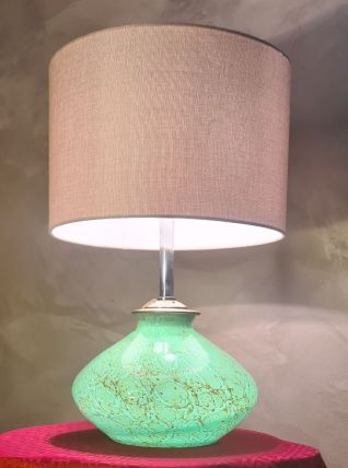 lampe 1950 a 70 abat jour en lin, eclairage dans le pied en 