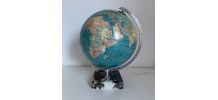 Globe vintage 1976 terrestre Taride verre marbre mappemonde 