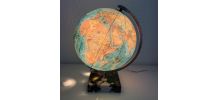Globe vintage 1976 terrestre Taride verre marbre mappemonde 