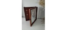 Boîte à clés murale vintage miroir fleuri en bois