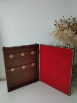 Boîte à clés murale vintage miroir fleuri en bois