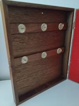 Boîte à clés murale vintage miroir fleuri en bois