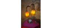 grande lampe 1970 bronze et laiton  style art nouveau 55x30 
