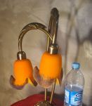 grande lampe 1970 bronze et laiton  style art nouveau 55x30 
