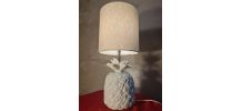 lampe ananas1960 porcelaine blanche  38x16 tres jolie modele