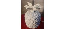 lampe ananas1960 porcelaine blanche  38x16 tres jolie modele