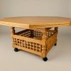 Table octogonale artisanale en bois massif 