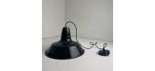 ANCIENNE SUSPENSION D’ATELIER EMAILLEE INDUSTRIEL