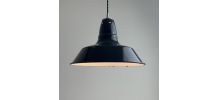 ANCIENNE SUSPENSION D’ATELIER EMAILLEE INDUSTRIEL