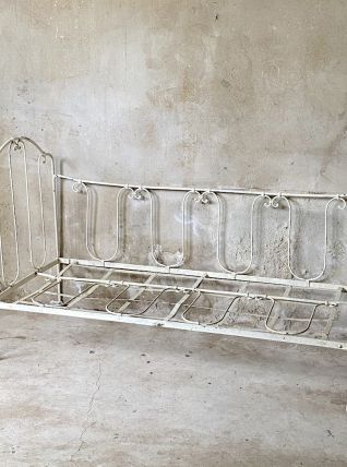 Lit banquette en fer forgé vintage 1950's